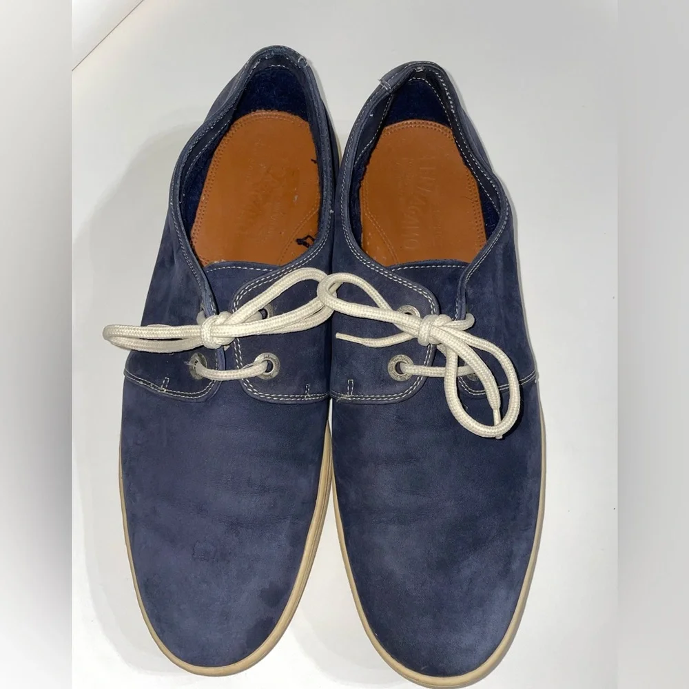 Vintage Salvatore Ferragamo Navy Blue Sneakers Size 12D - Picture 1 of 15